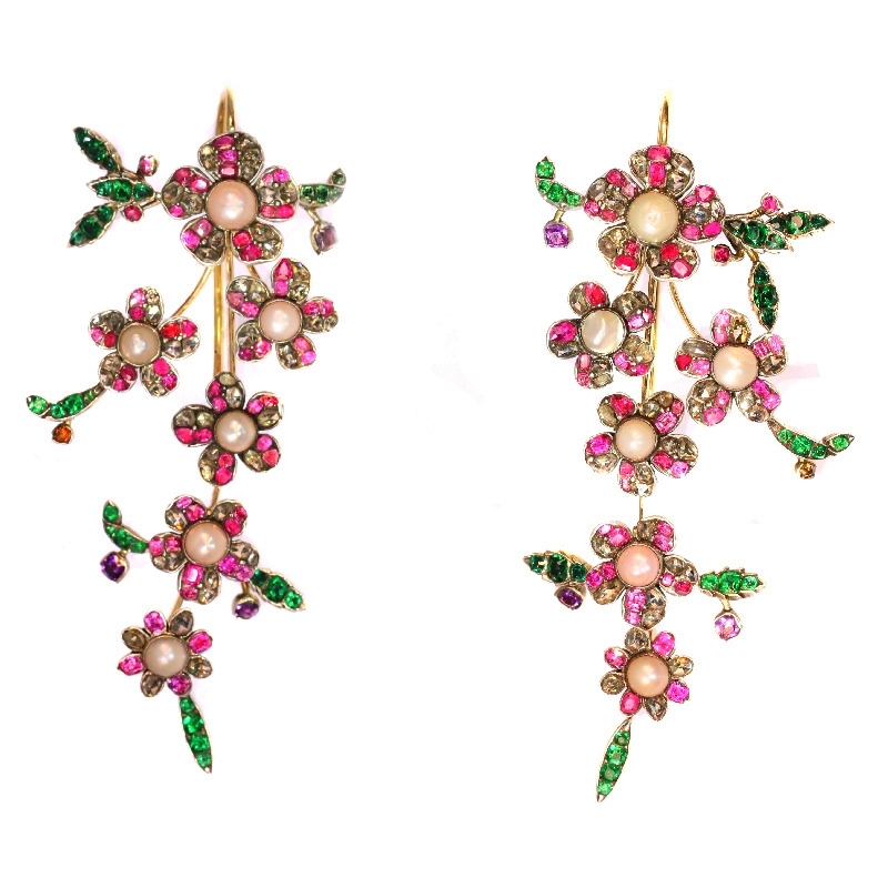 Rococo Reimagined: 18th Century Diamond Elegance Earrings